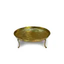 Brass Thal 18"  Handcrafted Pure Brass Traditional Serving Thal with Stand