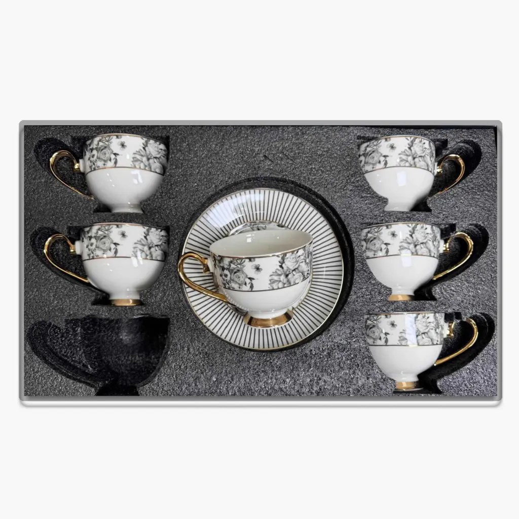 [22A012] JOHANSON Bross Cup Saucer Set 12 pcs